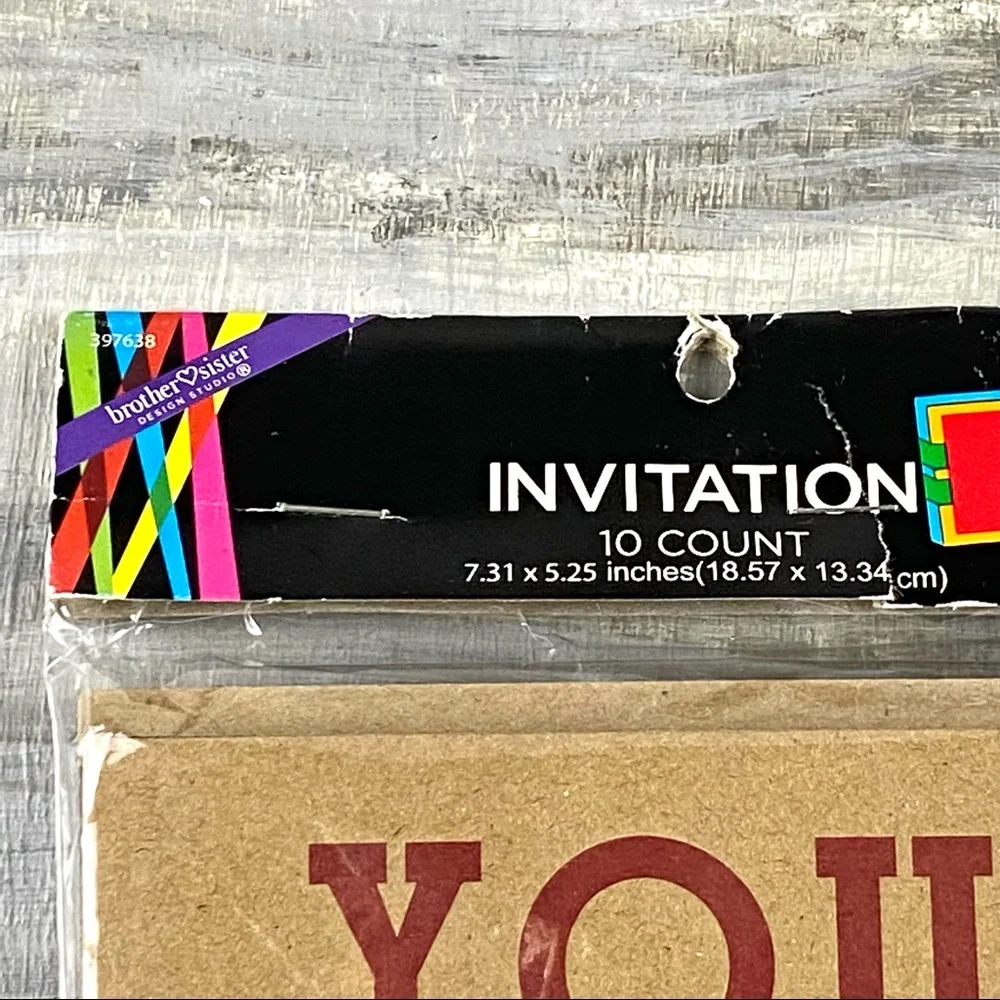 Large Party Invitation Cards With Envelopes 10 Mustache TriFold Blank Inside NWT